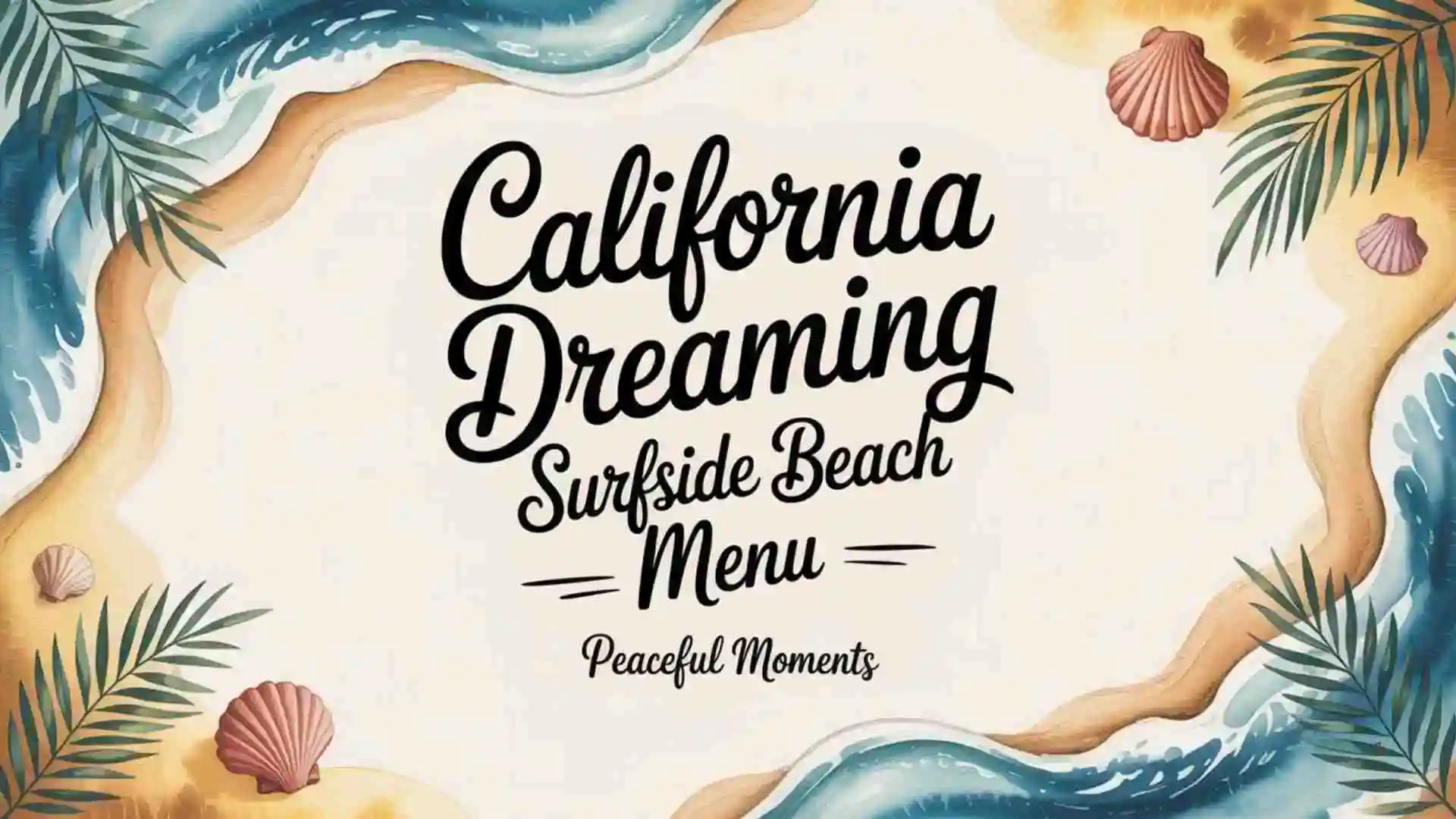 California Dreaming Surfside Beach Menu Peaceful Moments for Your Soul in 2026
